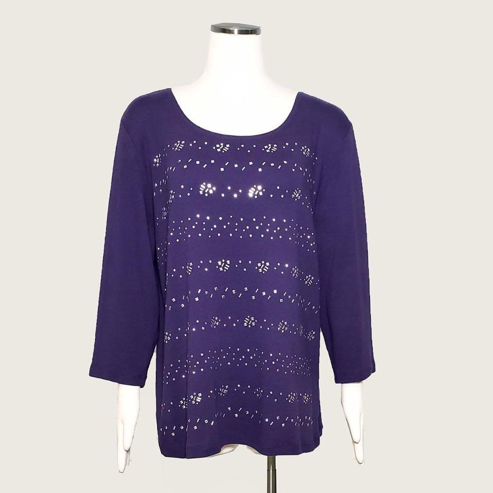 Karen Scott Sweater with Tacking NWOT